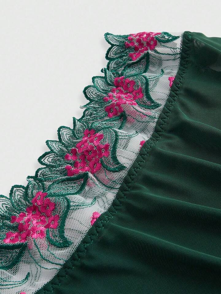 Fairycore Fairy Embroidered Floral Lace-Up Underwire Sexy Lingerie Set For Women 6 Fairycore Fairy Embroidered Floral Lace-Up Underwire Sexy Lingerie Set For Women