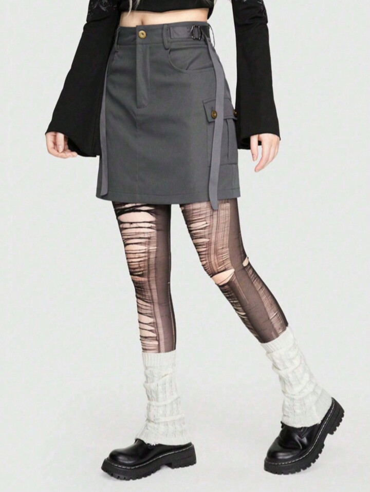 Goth 1 Set: 1 Pair White Warm Leg Warmers + 1 Pc Black Shapewear Pantyhose, Women Leg Warmers Set