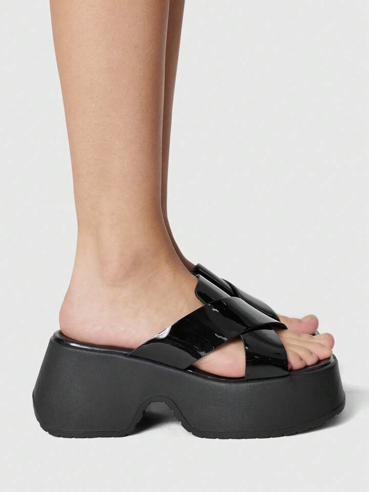 Women's Open Toe Sandals, Punk Rock Goth Styles, Non-Slip Wedge Platform Summer Vacation Slippers, Halloween