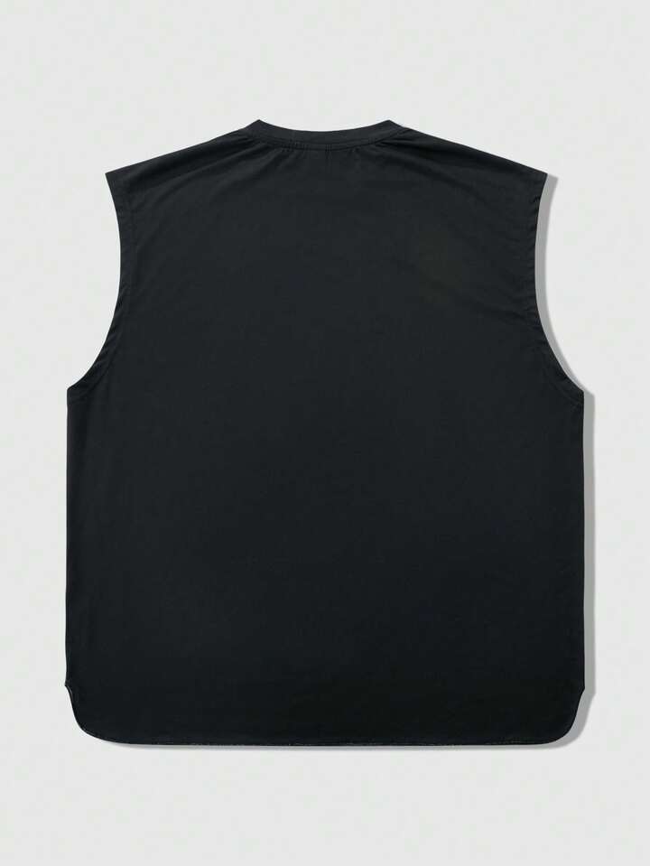 Street Life Black Short Men's Tank Top With Mysterious Eye Graphic, Street Style, 2000s Style