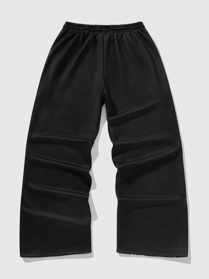 Anime Men's Letter & Leopard Print Drawstring Waist Loose Sweatpants
