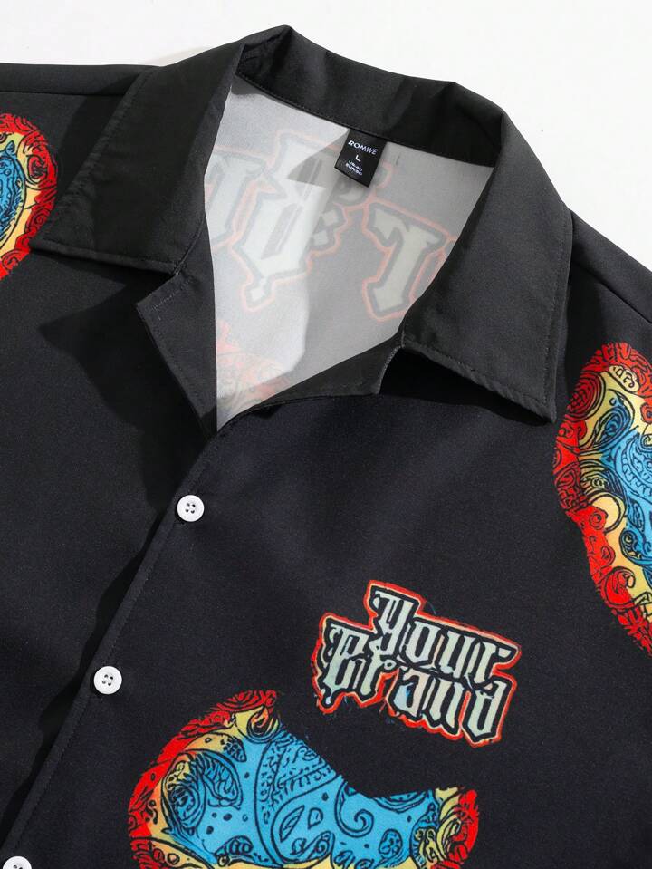 Casual Men's Shirt Set, Suitable For Daily Wear In Spring/Summer Vacation