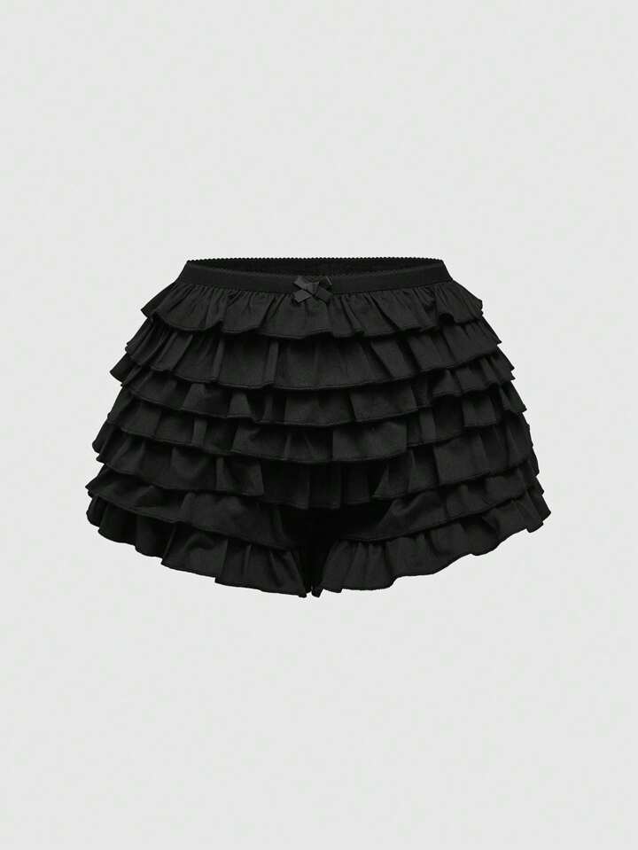 Grunge Punk Y2K Glamour Leopard Print Ruched Layered Waist Mini Shorts