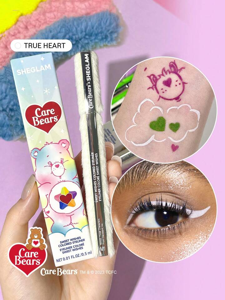 Care Bears X SHEGLAM Sweet Wishes Colored Eyeliner-True Heart 3 Colors Colorful Matte Eyeliner Pencil Long-Lasting Extra-Fine Eyeliner Easy To Wear Bold Eye Make Up Kohl,Kajal,Henna Brand Beauty Makeup Face Paint Cosmetic For Women Girls Perfect For Winter Spring Ideal For Y2K Fancy Fashion Suitable For Birthday Gift Party Ready Best Color