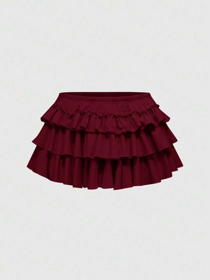 J-Fashion Vintage Low Waist Sexy Y2K Leopard Print Full Skirt For Women
