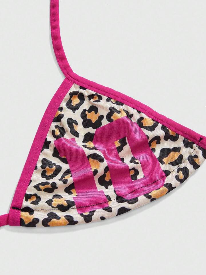 J-Fashion Y2K Leopard Print, Numeric Pattern Wireless Lace-Up Women's Lingerie Set 3 J-Fashion Y2K Leopard Print, Numeric Pattern Wireless Lace-Up Women's Lingerie Set