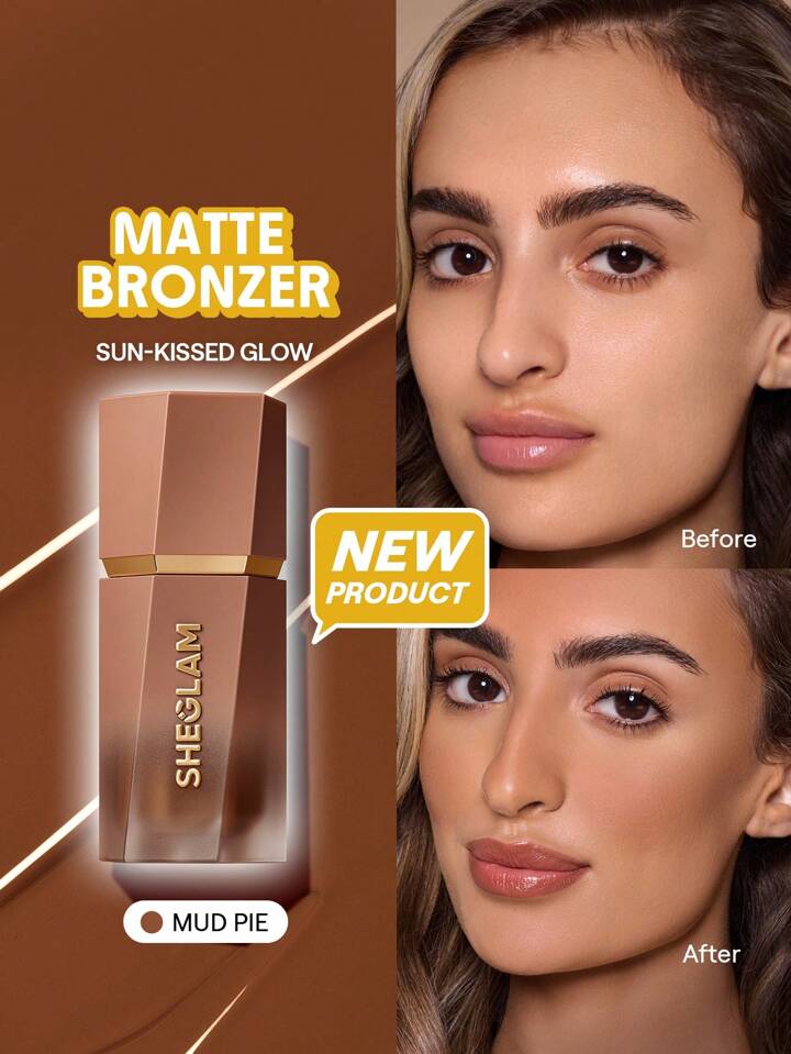 Sun Beam Matte Liquid Bronzer-Mud Pie Bronzer Liquid Non-Greasy Long Lasting Natural Matte Bronzer Bronzing Weightless Contour Brand Beauty Makeup Face Paint Cosmetic For Women Girls Perfect For Winter Spring Ideal For Y2K Fancy Fashion Suitable For Birthday Gift Party Ready Best Color