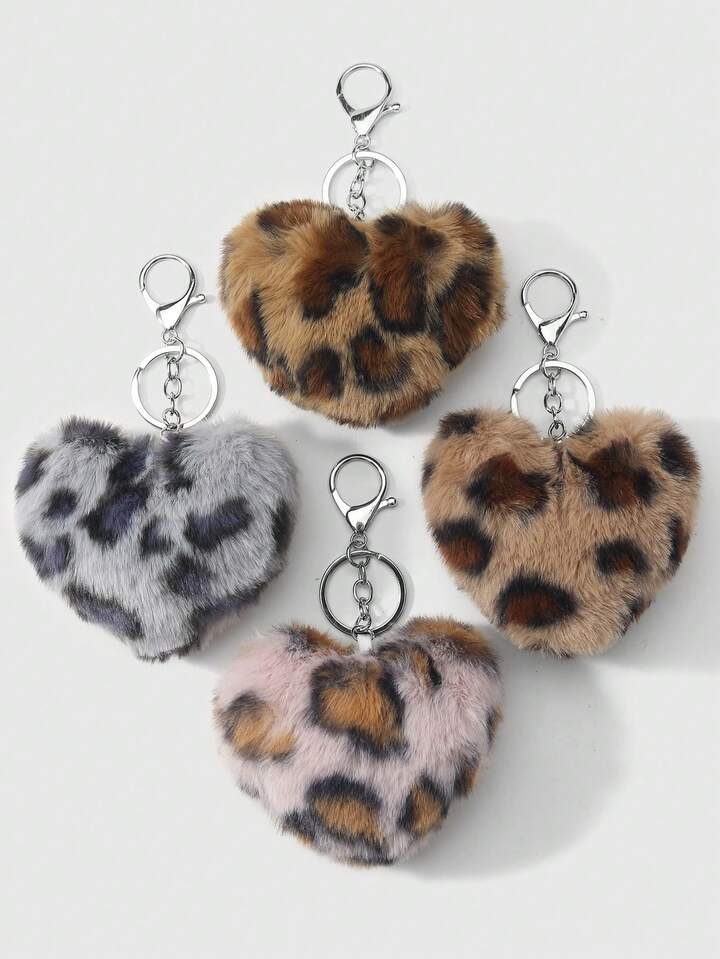 J-Fashion 1 Y2k Retro Sweet Cool Personalized Fashion Cute High Quality Multi-Color Plush Simulation Gradual Change Horizontal Leopard Print Fox Furry Animal Mini Tail DIY Keychain Accessories Bag Pendant, Random Color, Suitable For Girls And Ladies Daily Wear, Holiday Gifts