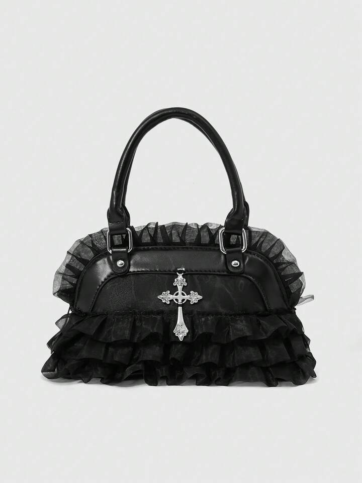 Gothic Dark Punk Style Women Handbag, Daily Casual Tote Bag, Halloween, Halloween Bags Perfect For Fancy Party Matching With Halloween Costumes