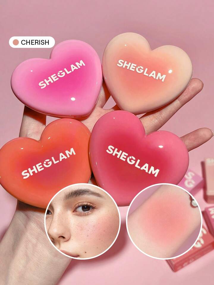 Playing Cupid Cream Blush-Cherish 7 Shades Multi-Use Pure Peach Heart Blush Cream For Lips And Cheeks Highly Pigmented Non-Fading Natural Satin Finish Lip Cream Non-Greasy Blendable Face Makeup Rare Brand Beauty Makeup Face Paint Cosmetic For Women Girls Perfect For Winter Spring Ideal For Y2K Fancy Fashion Suitable For Birthday Gift Party Ready Best Color
