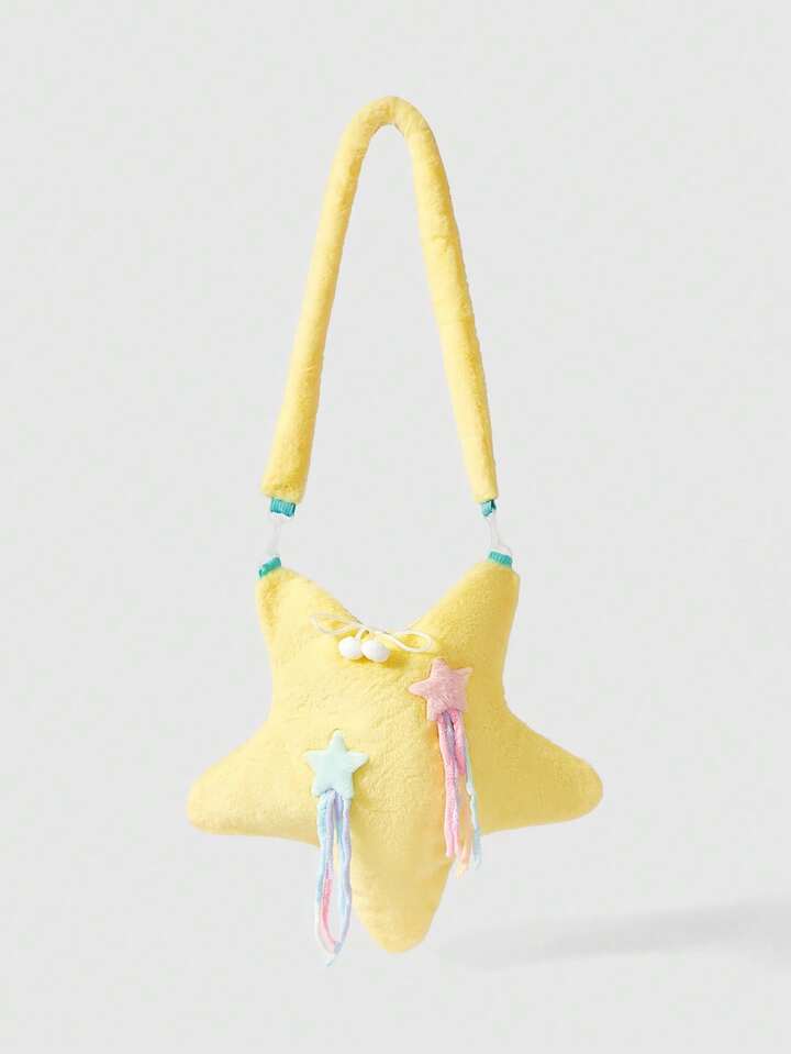 Anime Cute Cartoon Star Large Capacity Shoulder Tote Bag, Y2K Fashion Versatile For Vacation, Party, Shopping, Photography, Autumn/Winter