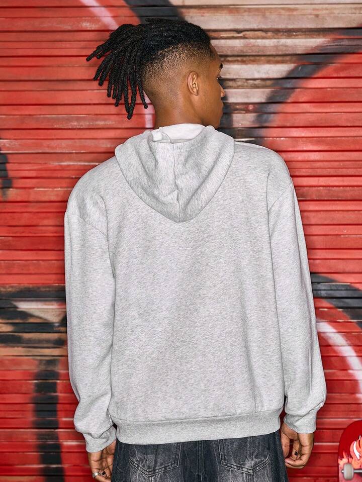 Astro Boy X ROMWE Cartoon Graphic Grey Hoodie Sweatshirt, Vintage Cartoon Pattern Versatile Top
