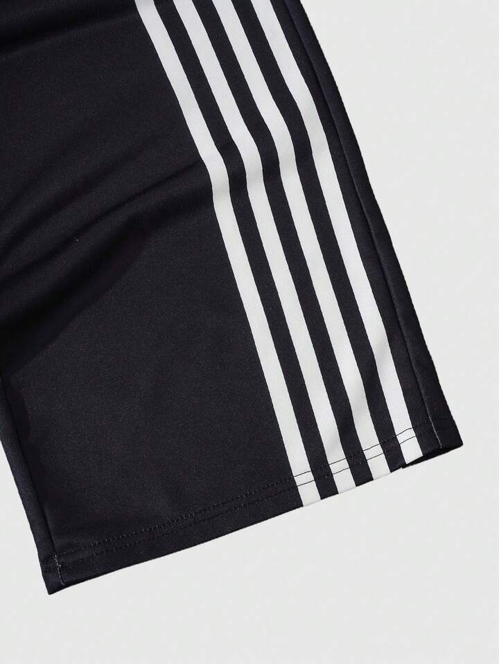 Prep Men's Contrast Color Elastic Waist Loose Straight Casual Star Street Style Sweatpants 4 Prep Men's Contrast Color Elastic Waist Loose Straight Casual Star Street Style Sweatpants