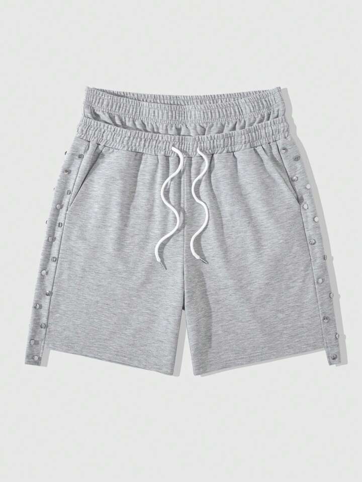 Men's Street Life Double-Layer Waist Rivet Splice Shorts