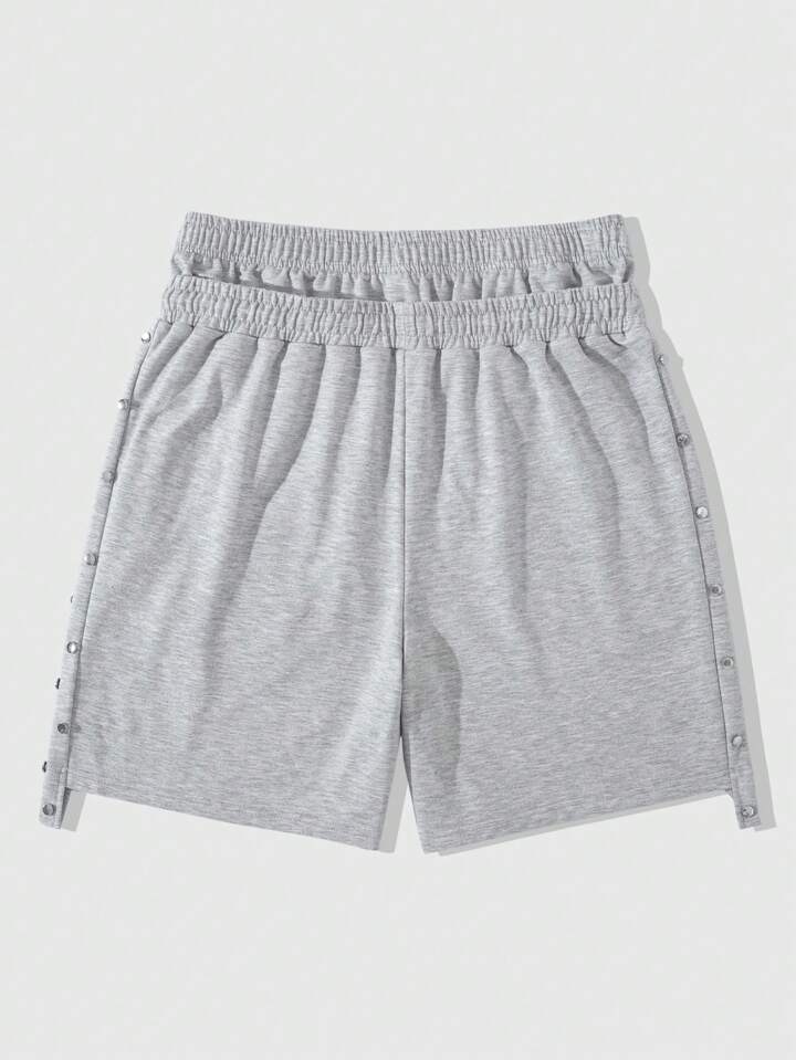 Men's Street Life Double-Layer Waist Rivet Splice Shorts