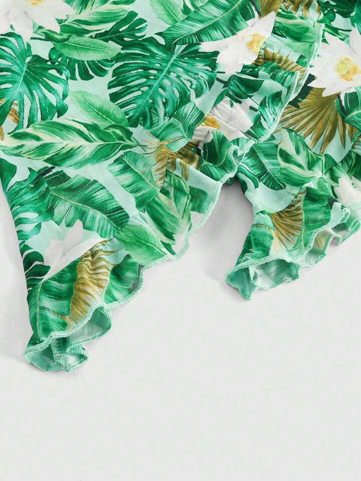The White Lotus Beach Chiffon Women's Summer Holiday Cardigans With Tie-Front, Bell Sleeves & Ruffle Cuffs