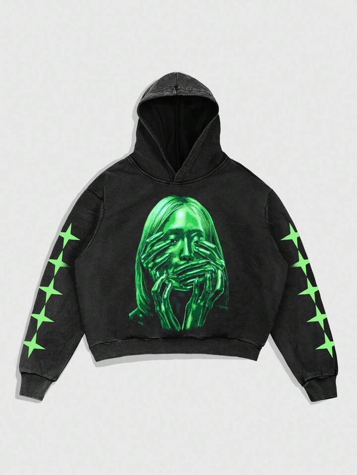 Street Life Men's Fashion Snowflake & Figure Print Hoodie Sweatshirt , Fall