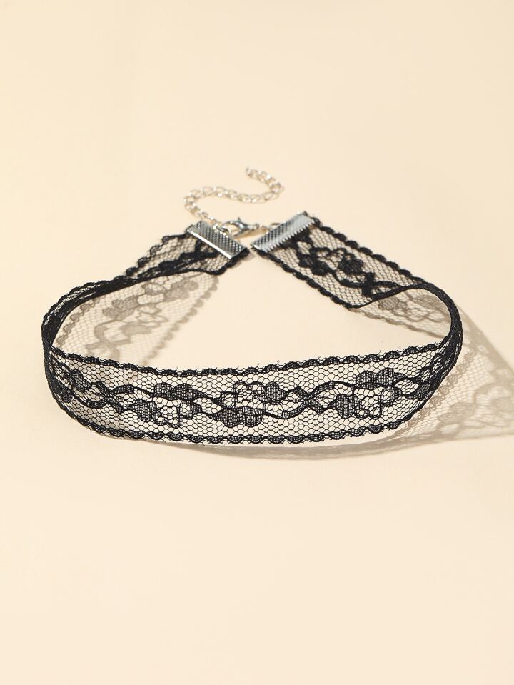 Floral Embroidered Choker Goth Punk Jewelry