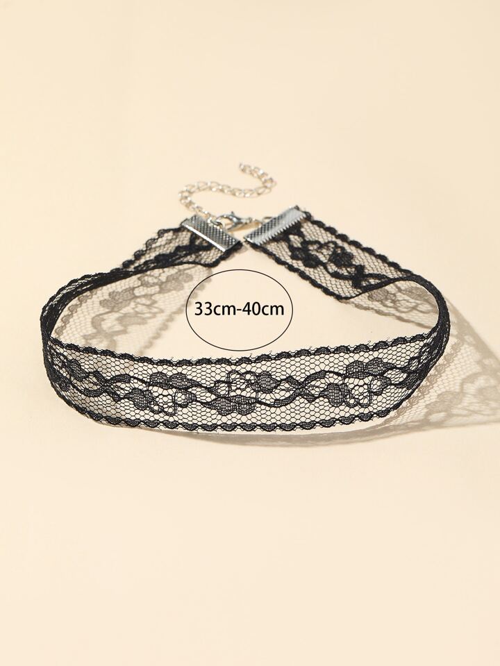 Floral Embroidered Choker Goth Punk Jewelry