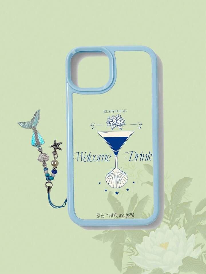 The White Lotus 1pc Transparent Phone Case With Seashell & Floral Border, Compatible With IPhone 11, 12, 13, 14, 15 Pro Max