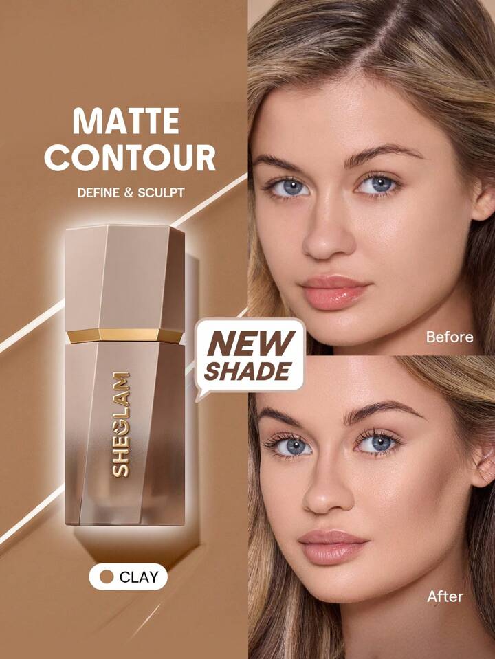 Sun Sculpt Liquid Contour-Clay Contour Liquid Non-Greasy Long Lasting Natural Bronzer Contouring Weightless Contour Brand Beauty Makeup Face Paint Cosmetic For Women Girls Perfect For Winter Spring Ideal For Y2K Fancy Fashion Suitable For Birthday Gift Party Ready Best Color