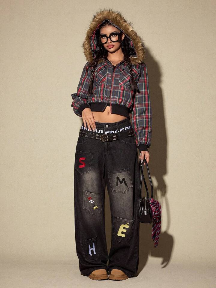 Street Life Y2K Streetwear Embroidered Pocket Design Low Waist Loose Fit Jeans 6 Street Life Y2K Streetwear Embroidered Pocket Design Low Waist Loose Fit Jeans