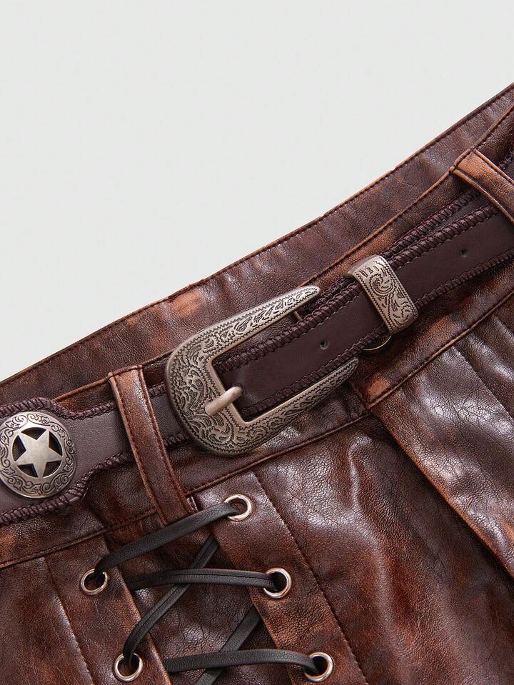 EDITION Millennium Babe Vintage Hippie Babe Animal Print Faux Fur Patchwork Mini Low Waist Shorts For Women