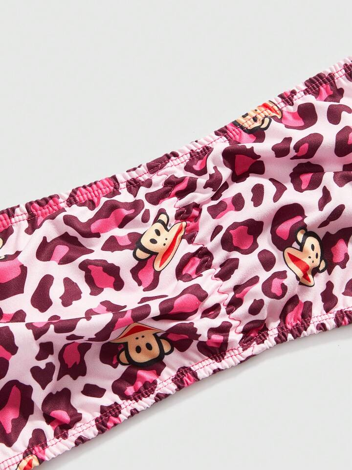 Paul Frank X ROMWE 3pcs Leopard Print Monkey Design Bandeau Bras 3 Paul Frank X ROMWE 3pcs Leopard Print Monkey Design Bandeau Bras