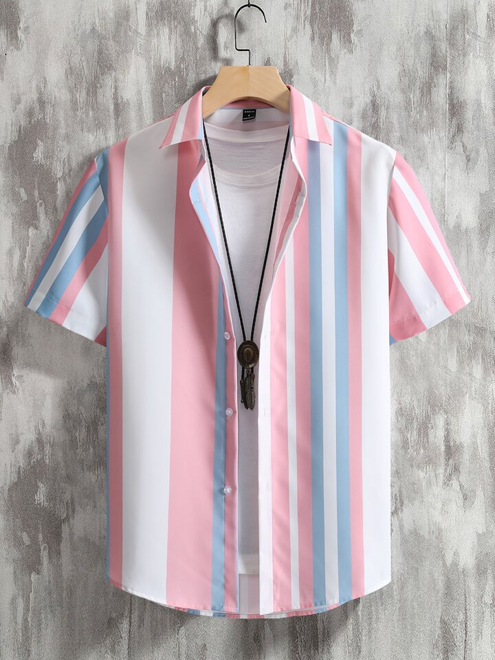 Guys Striped Print Shirt Without Tee