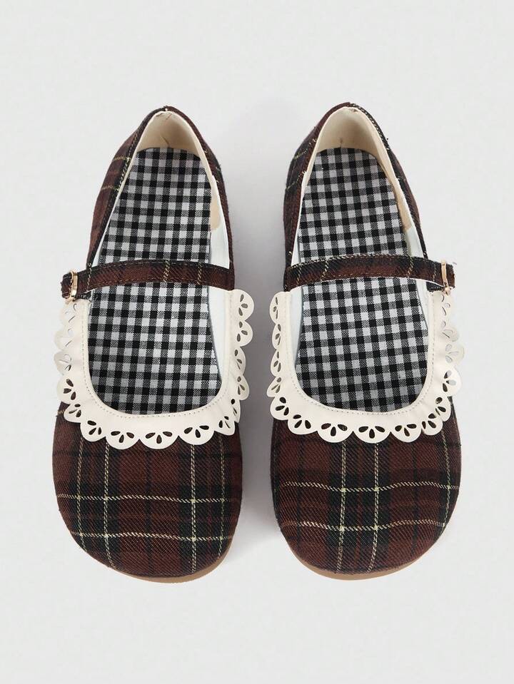 Kawaii Women's Brown Loafers, Closed Toe Mary Jane Shoes, Bow Lace Lolita Ballet Flats