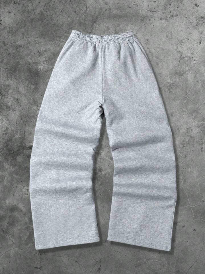 Casual Men's Letter Print Patchwork Drawstring Waist Loose Fit Sweatpants