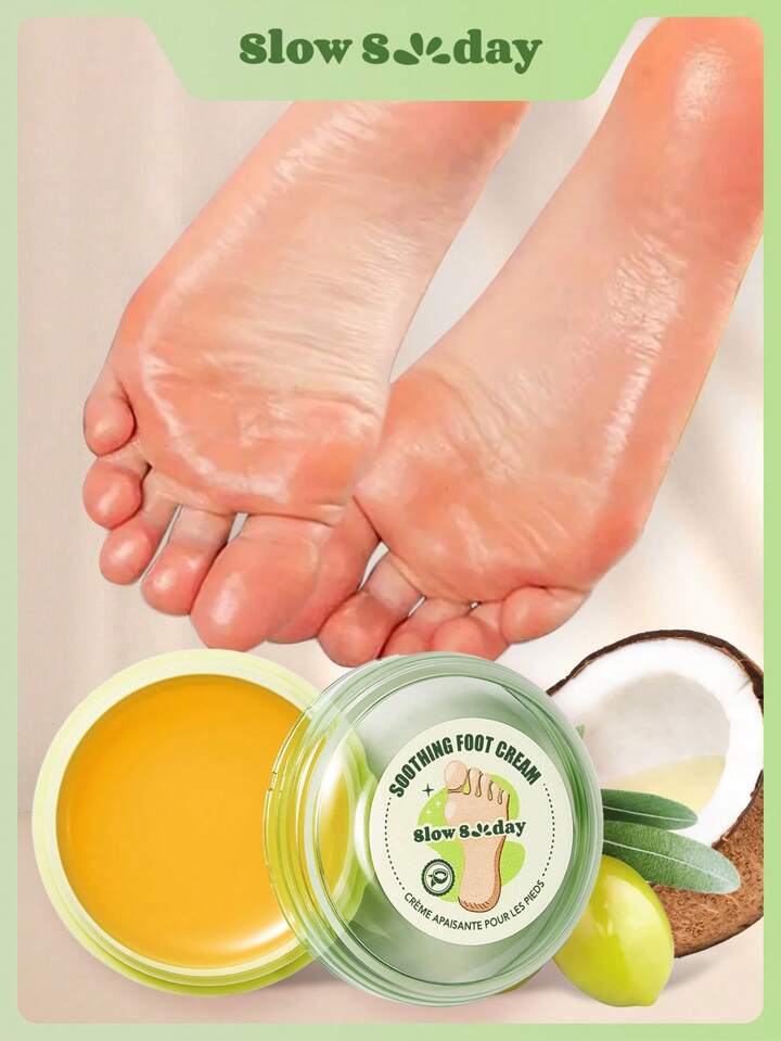 SlowSunday Soothing Foot Cream, With Olive Oil, Shea Butter & Vitamin E ,Soothe, Improve Dead Skin, And Deeply Nourish, Suitable For Hands, Feet, Body And Other Parts, Cozy Winter Styles, Suitable For Winter, Y2K, For Valentine's Day, Valentines Gift, Valentines Day Gift, Ideal For Party