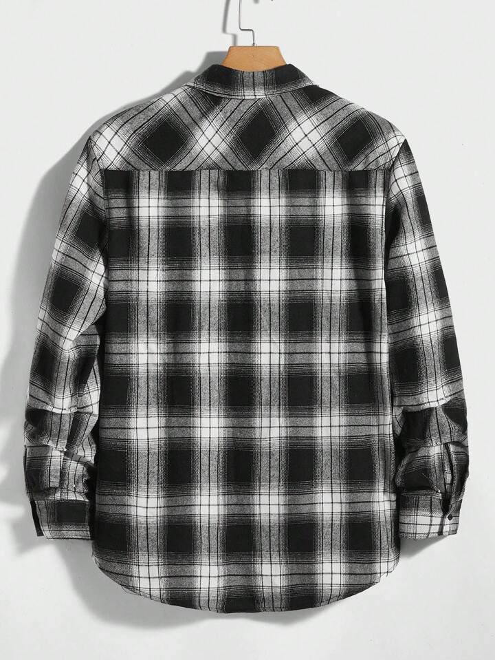 Guys Plaid Print Shirt Without Tee