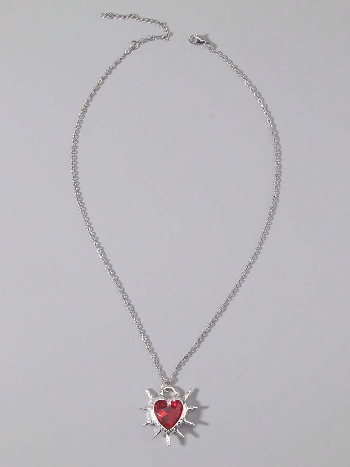 1pc Gothic Luxury Cross Pendant Necklace With Rhinestones, Holiday Party Gift, Halloween
