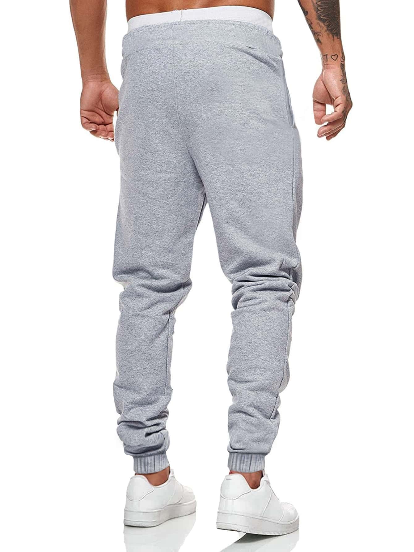Casual Men Grey Drawstring Sweatpants