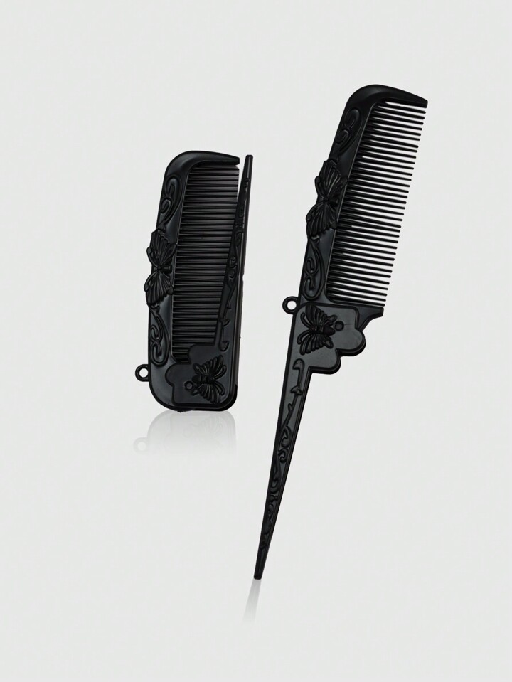 1pc Gothic Vintage Dark Butterfly Tail Style Hair Comb, Halloween