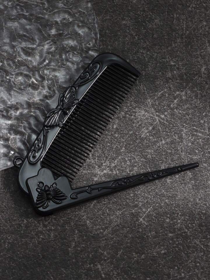 1pc Gothic Vintage Dark Butterfly Tail Style Hair Comb, Halloween