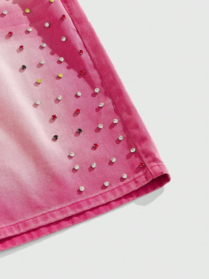 Street Life Men's Colorful Diamond Loose Denim Shorts 2 Street Life Men's Colorful Diamond Loose Denim Shorts