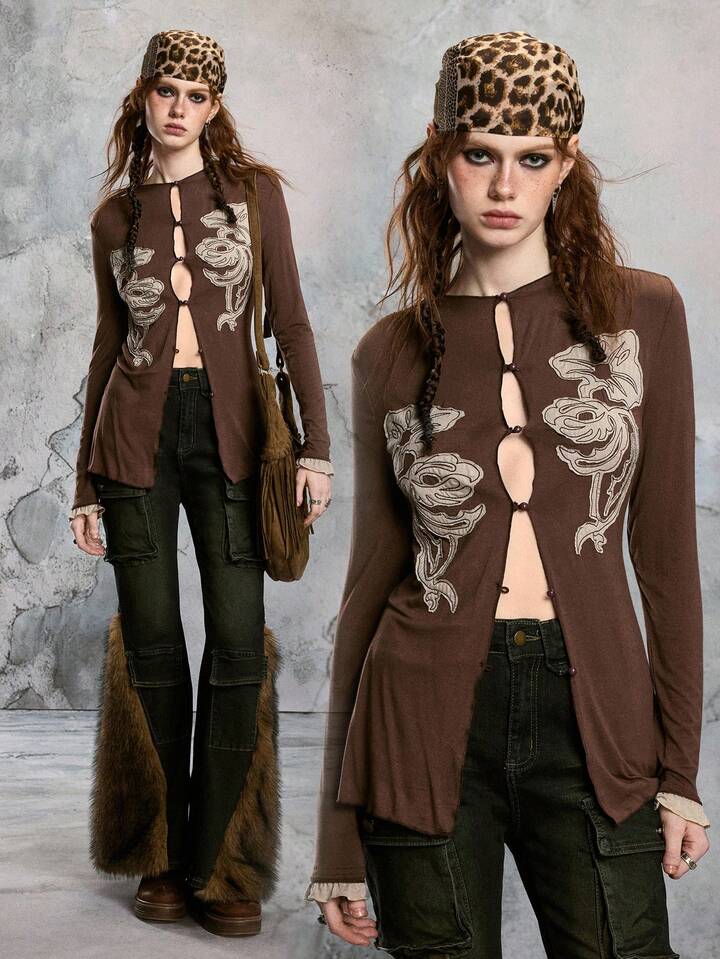 EDITION Fairycore Withered Flower Sexy Women Top