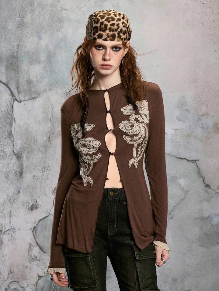 EDITION Fairycore Withered Flower Sexy Women Top