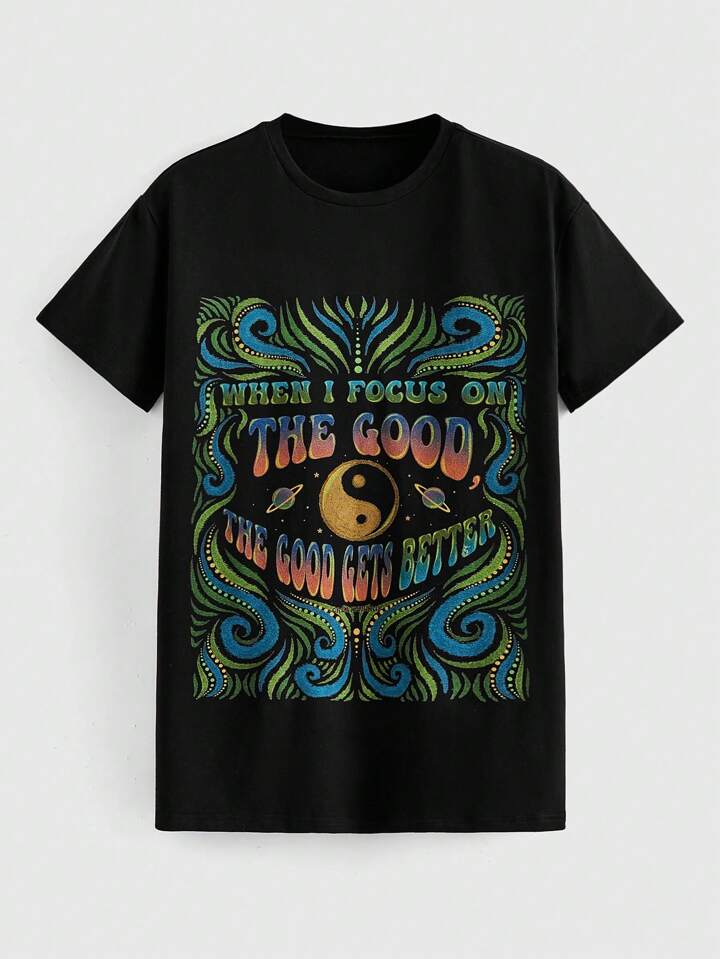 Creationtrip Totem Tai Chi Letter Printed T-Shirt