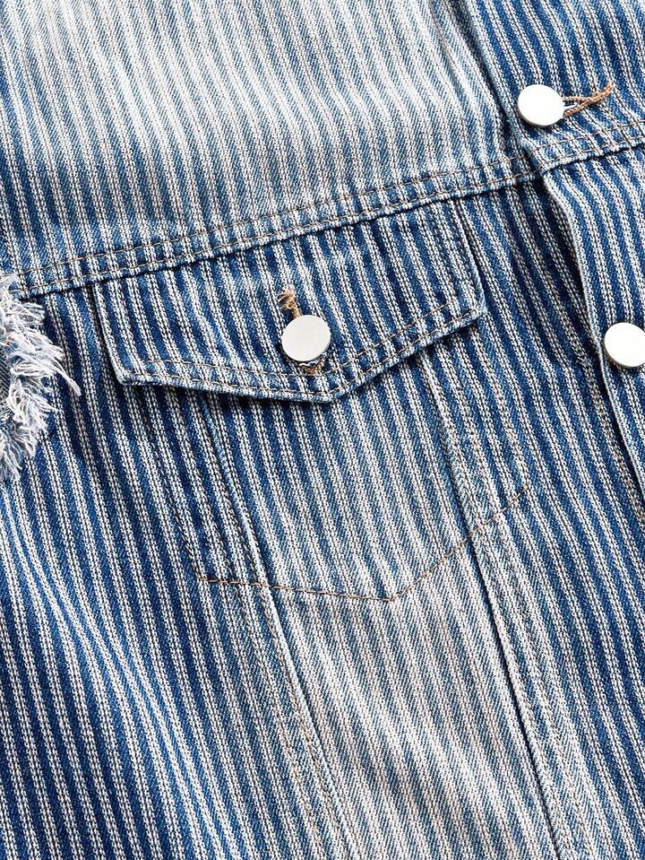 Casual Men's Street Style Button-Up Sleeveless Denim Vest