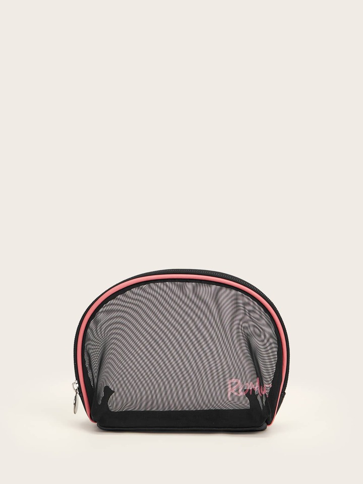 ROMWE Roundtop Mesh Makeup Bag
