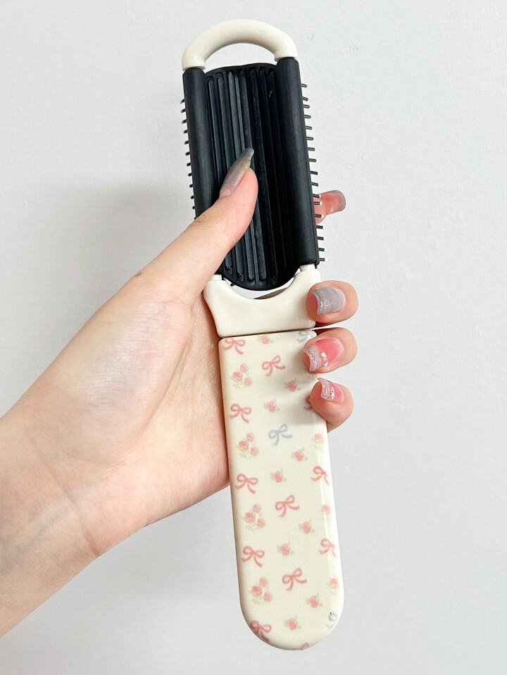 Kawaii 1pc Butterfly & Flower Back To School Print Folding Comb With Mirror, Portable Pocket Comb 3 Kawaii 1pc Butterfly & Flower Back To School Print Folding Comb With Mirror, Portable Pocket Comb