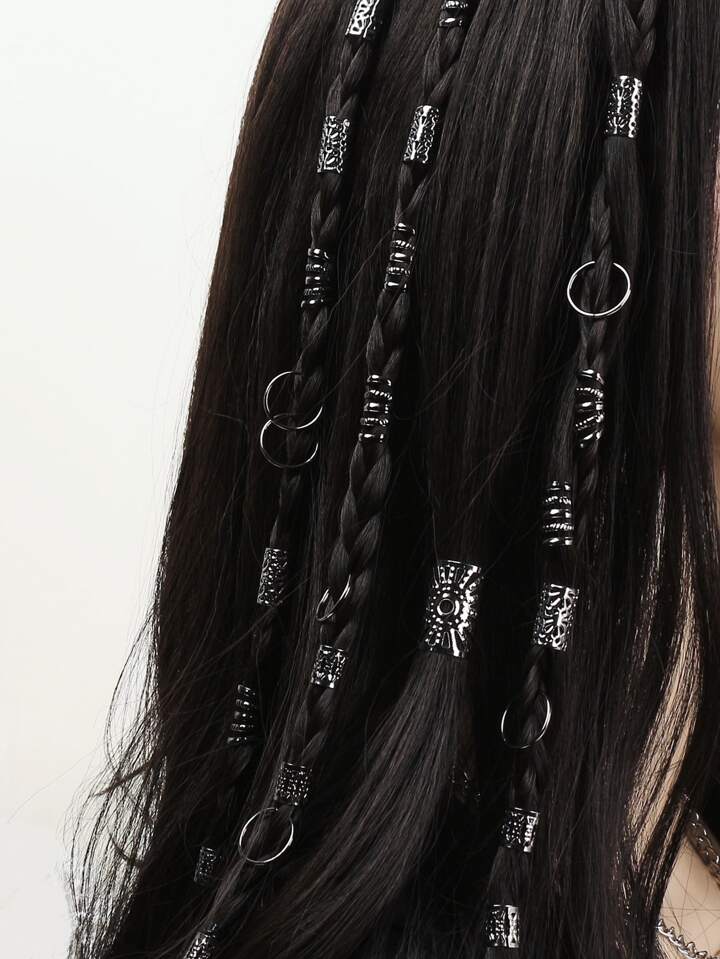 85pcs Mixed Element Gold Braided Hair Rings For Festival Party, Hip Hop, Punk, Street Fashion, Personalized Hair Accessories Boho Hair Clips, School Stuff, College