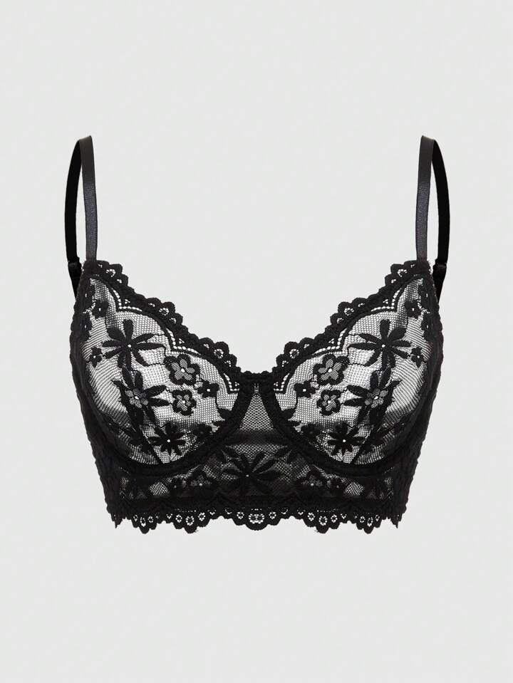 Goth Women's Lace Bra With Wire, Lingerie
