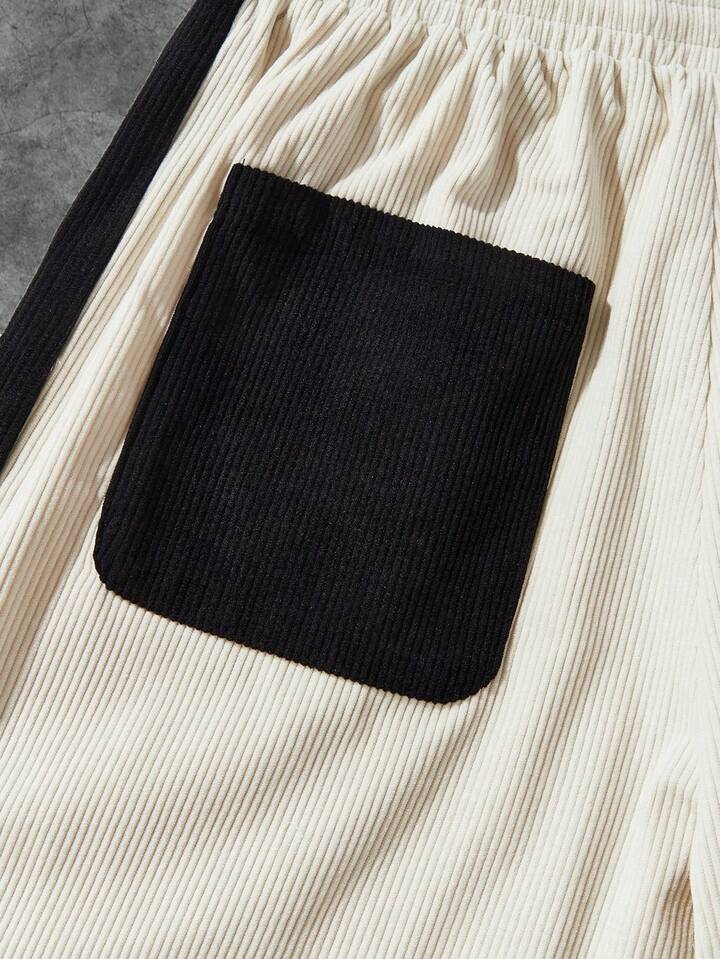 Casual Men's Letter Print Contrast Color Drawstring Waist Loose Fit Sweatpants, Fall/Winter 5 Casual Men's Letter Print Contrast Color Drawstring Waist Loose Fit Sweatpants, Fall/Winter
