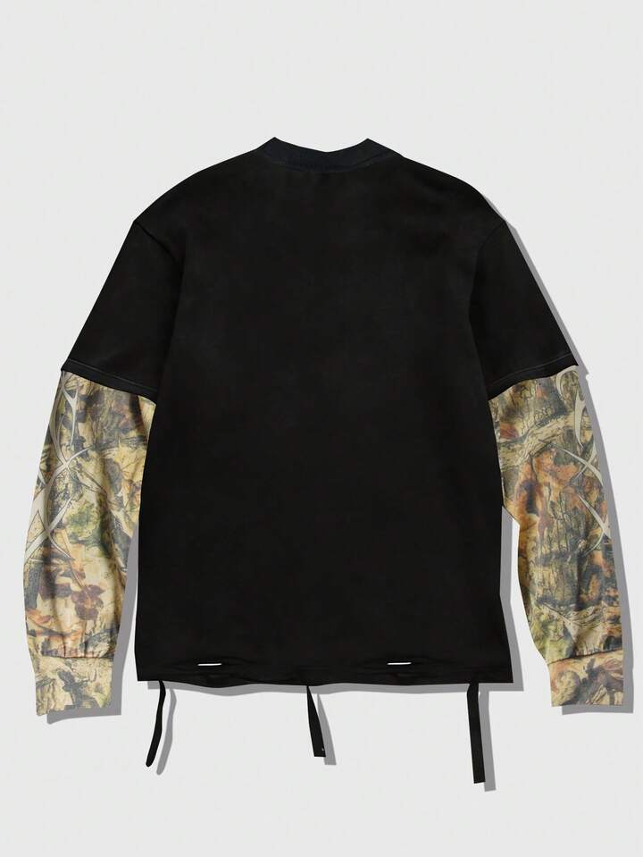 2026 New Spring/Autumn Men's Casual Long Sleeve Sweatshirt 2 In 1 Couple Top
