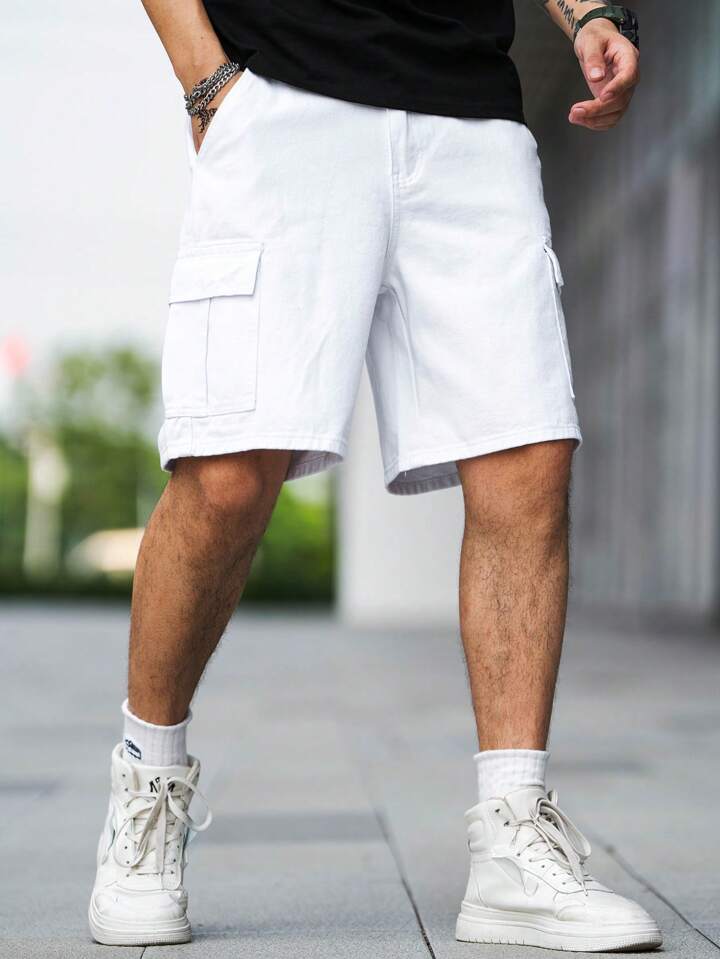 Guys Flap Pocket Side Bermuda Denim Shorts