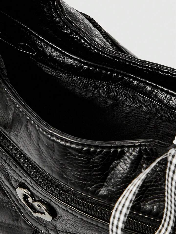 Grunge Punk Casual Lady Commuter Shoulder Tote Bag, Large Capacity, New Arrival Tote Bags For Woman